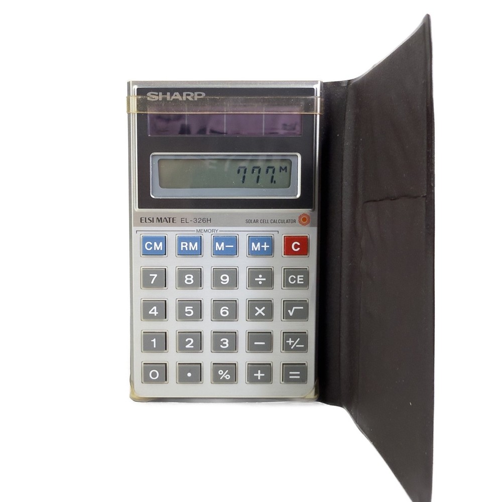 Vintage Sharp EL-326H Solar Cell Calculator + Case Tested Works