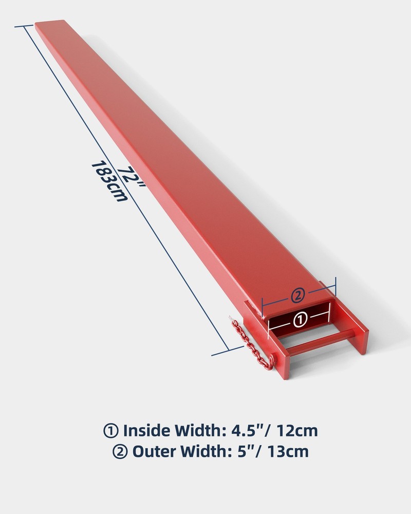 2pc 72"/84" Pallet Fork Extensions 4.5" Width Fork Extensions for Forklift Truck