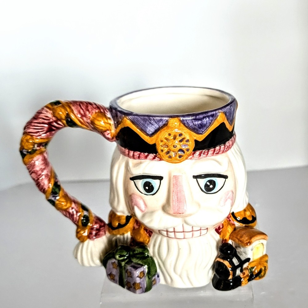 Nutcracker 3D Holiday Ceramic Coffee Mug Hand Painted 16 oz New