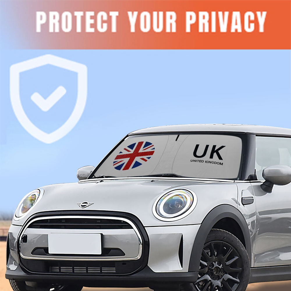 For Mini Cooper 15-23 Foldable Windshield Sun Shade Union Jack Front Visor Cover