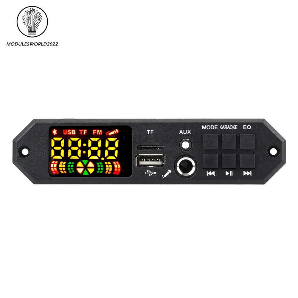 DIY MP3 Decoder Board 2*40W DC7-24V Car MP3 Player Microphone FM Radio Module