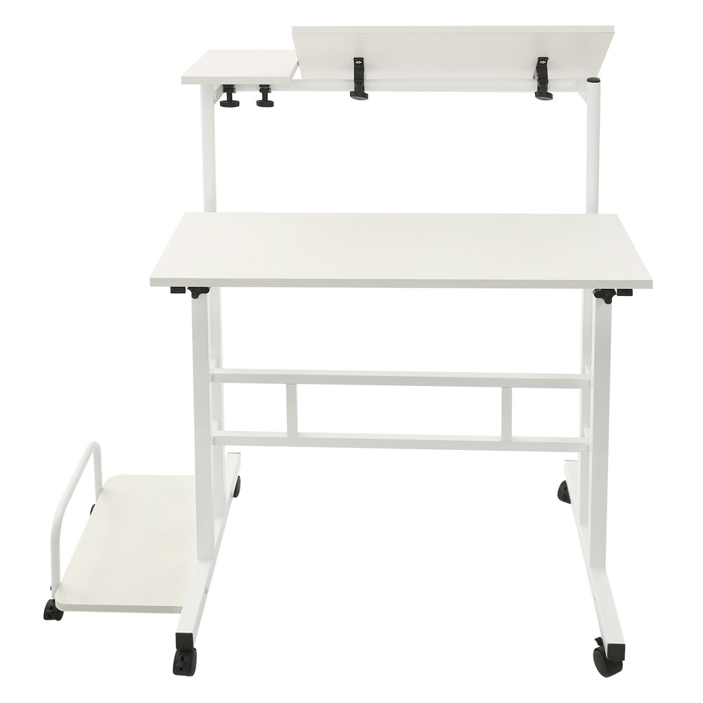 White Computer Desk, Multi Functional Foldable Desk, Adjustable Computer Table