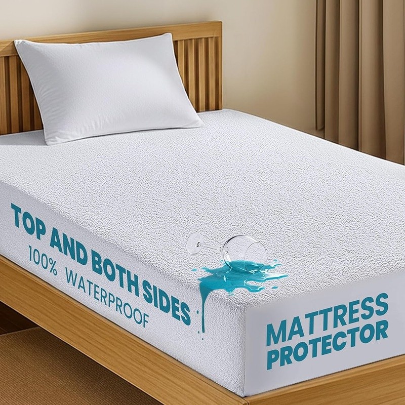 Waterproof Mattress Protector Fitted Soft Breathable Deep Pocket Spill Defense