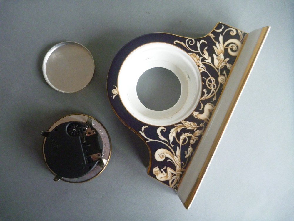 Wedgwood Cornucopia Clock & Candlestick Mantle Set