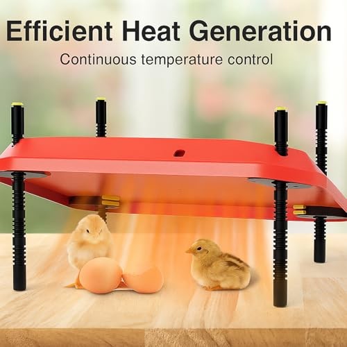 Adjustable 16x16 brooder Heating Plate for Baby Chicks, Providing Constant, red