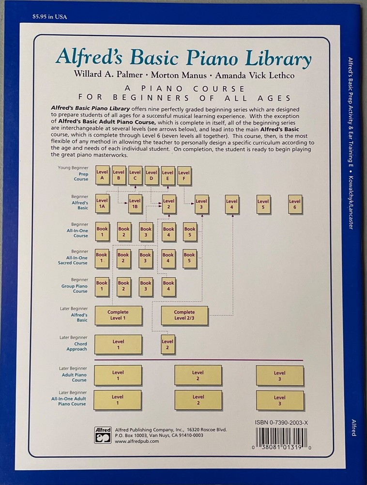 ALFREDS Basic Piano Library Prep Course Young Beginner Activity Ear Training LOT