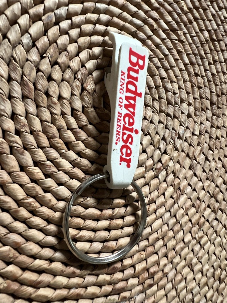 3 BEER KEY CHAINS - Vintage Budweiser/ Miller Genuine Draft & Tecate