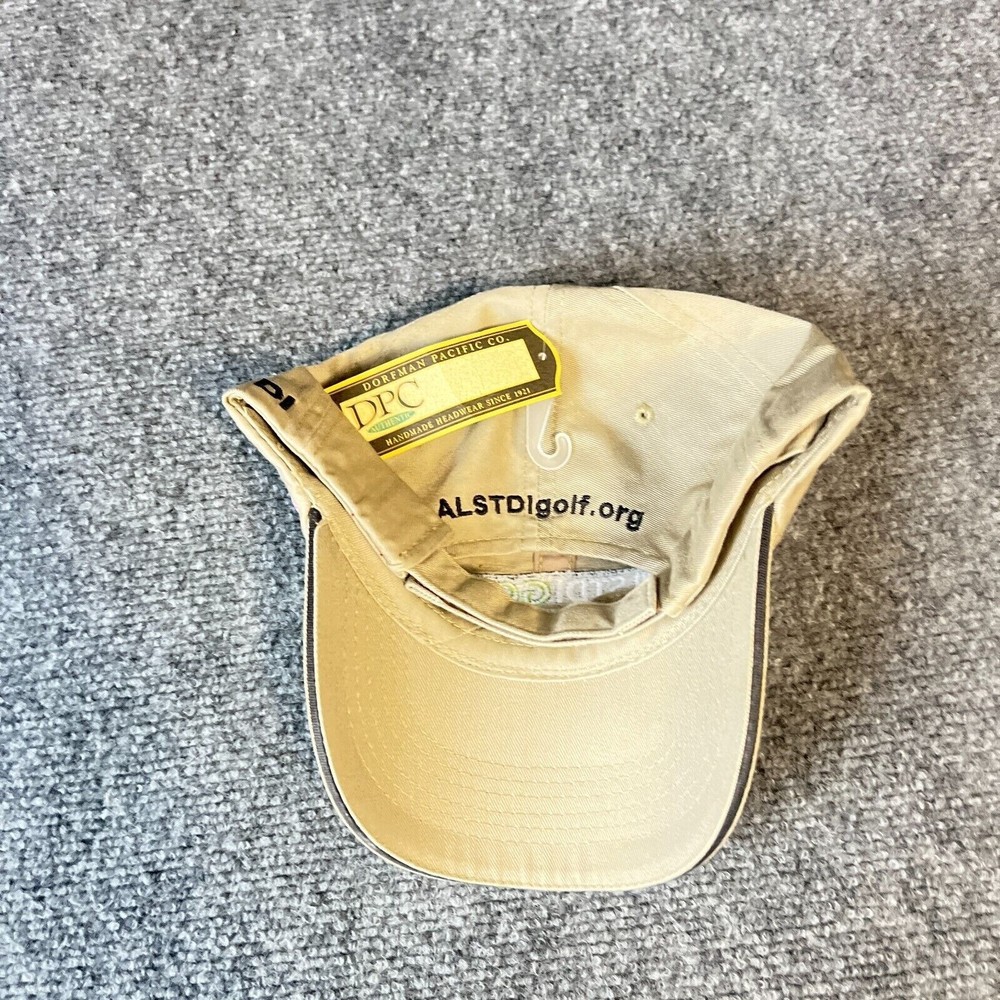 Alstdi Golf Strap Back Hat Cap Beige Embroidered Golfing EUC