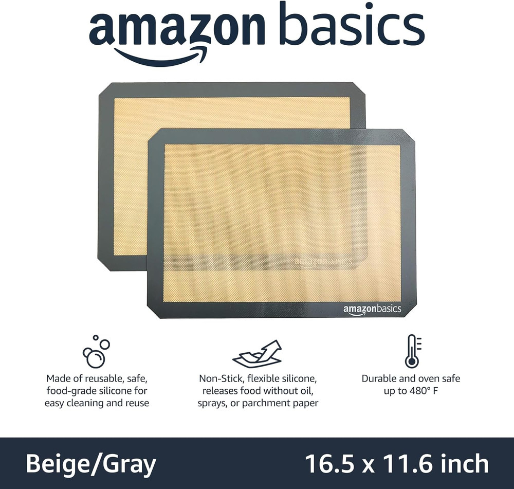 Silicone Rectangular Baking Mat, Non-Stick Reusable Oven Bakeware, 16.5" X 11.6"