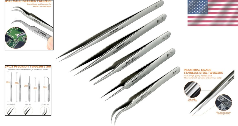 Curved Precision Tweezers for Electronics
