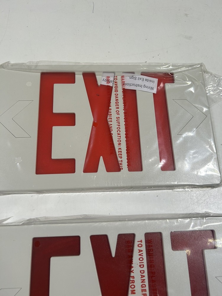LED Exit Sign (2-pack) Battery Backup UL Ceiling Mount / Wall Mount