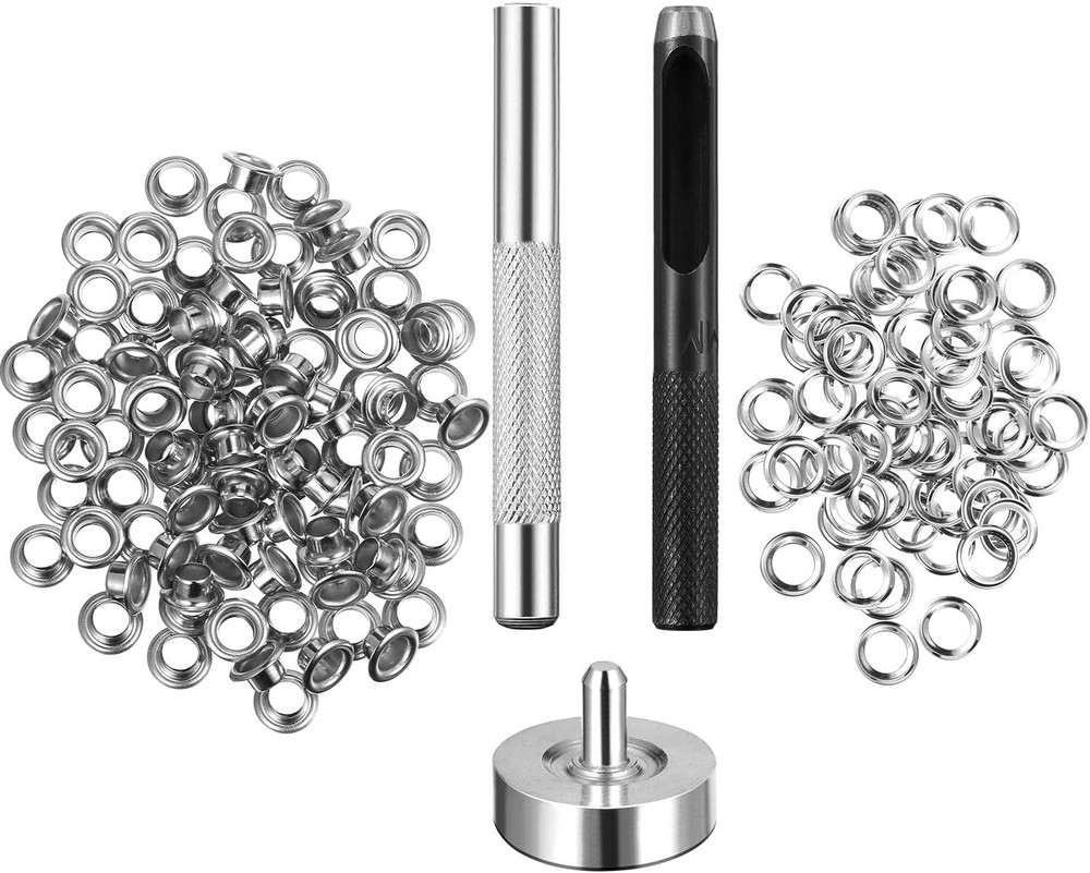 Grommet Eyelets Tool Kit, Grommet Setting Tool and 100 Sets Grommets Eyelets wit