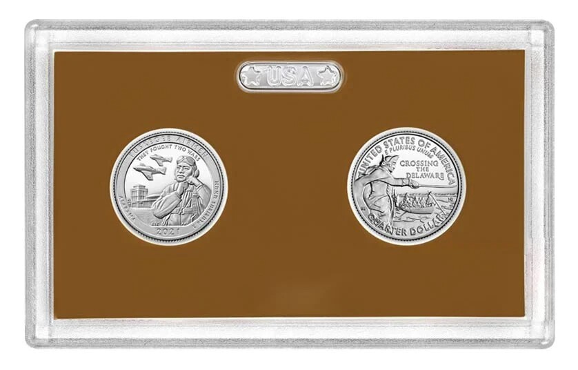 2021 S Clad Proof Quarter Set- 2 Coins- No Box/COA
