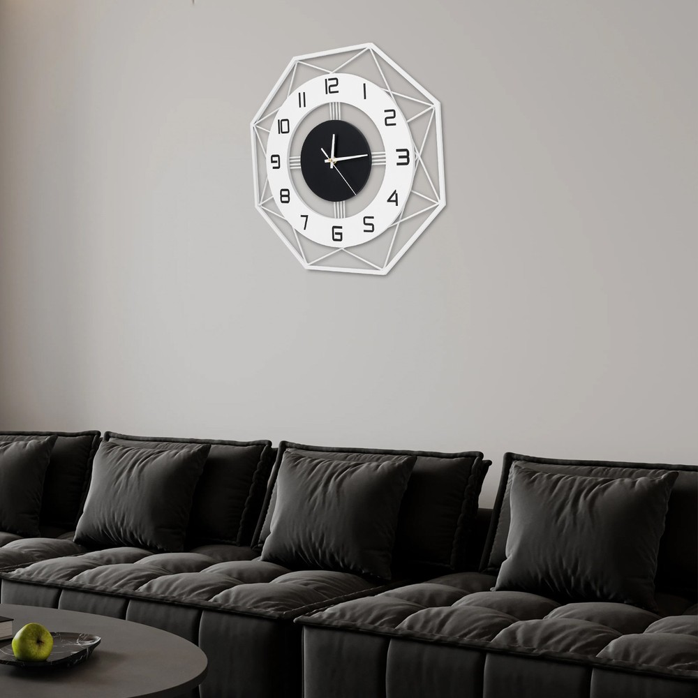 Modern Wall Clock - Silent Battery Powered Analog , Easy Mount
