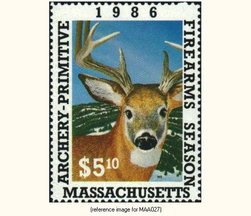 D2K Massachusetts Archery Stamp 1986 $5.10