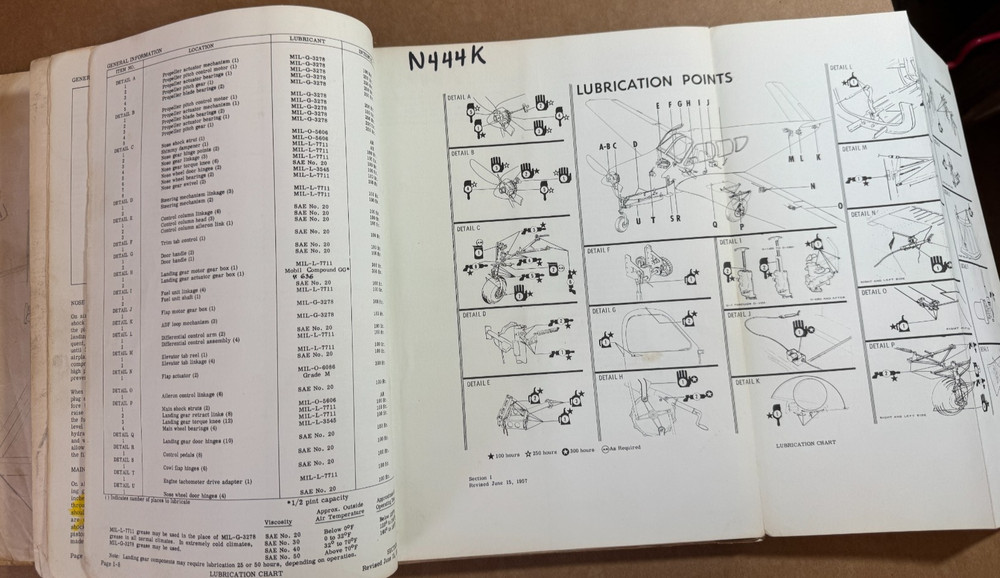 Original 1957 Beech Model 35 Maintenance Manual