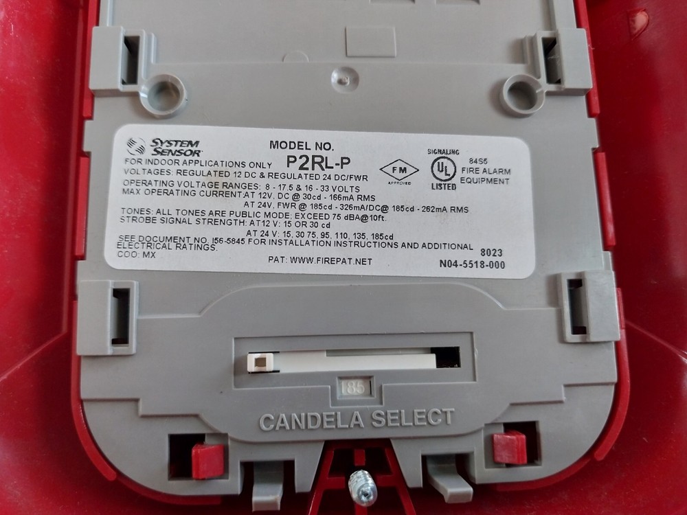 System sensor p2rl-p wall horn red