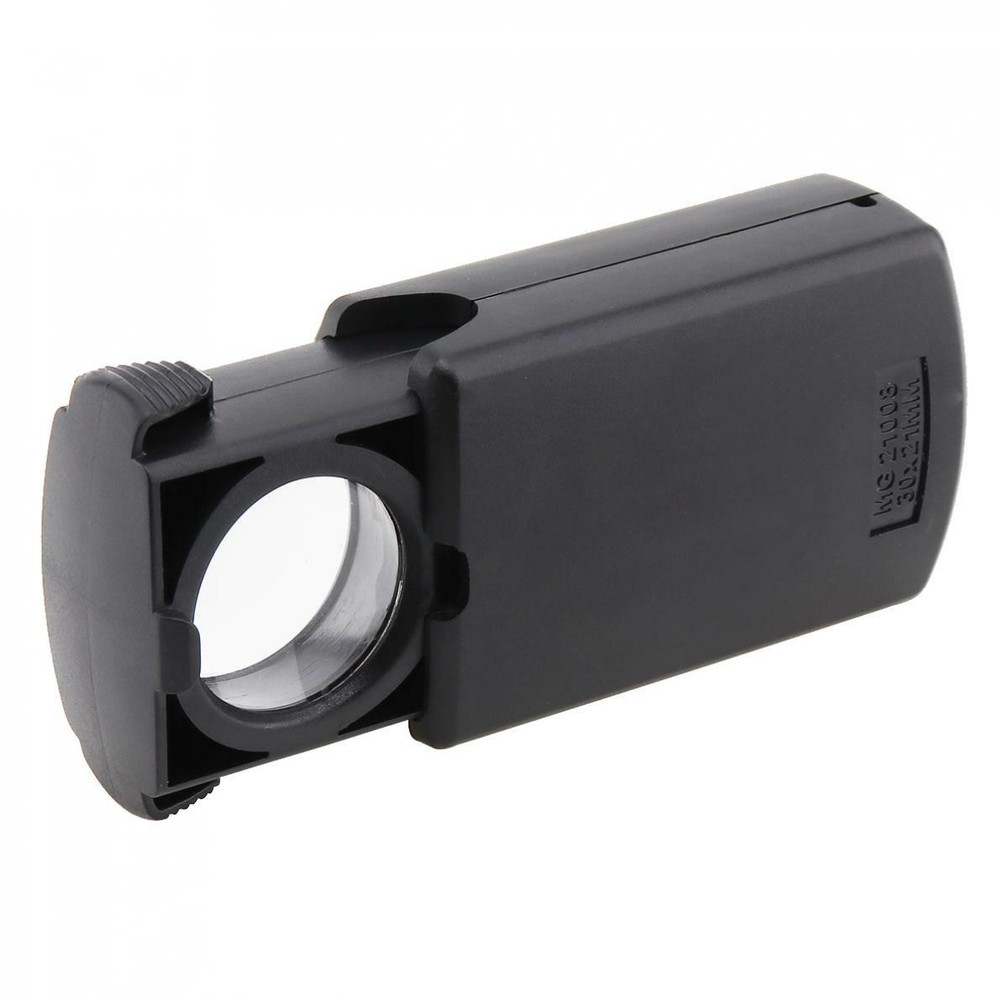 30X Handheld Pull-type Jewelry Magnifier with LED Light Optical Glass Lens