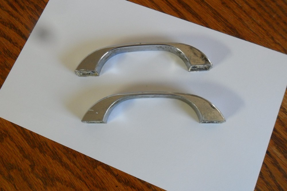 Lot Of 2 Vintage MCM Chrome Drawer Pulls