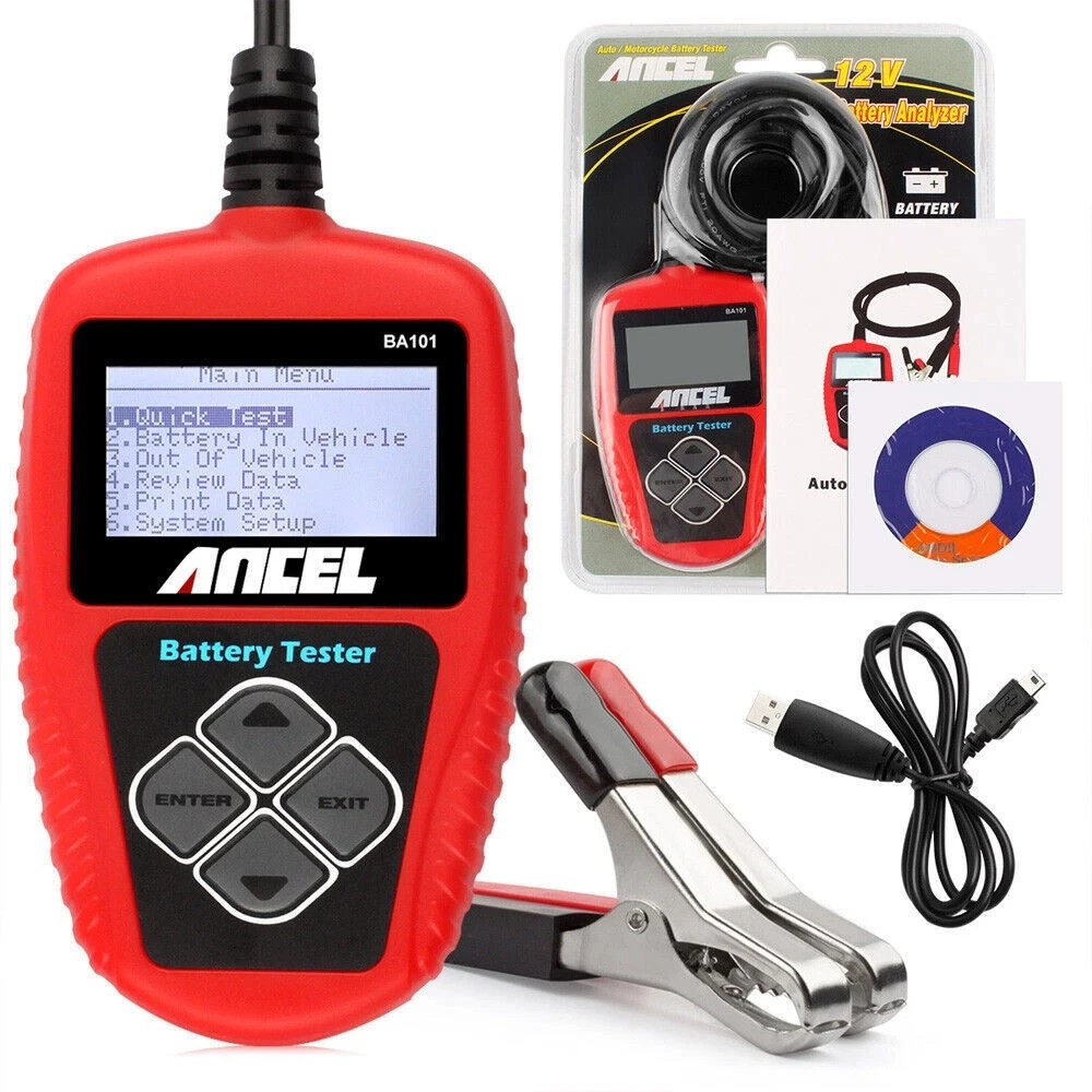 ANCEL BA101 12V 100-2000 CCA Car Load Battery Tester Tool Digital Analyzer