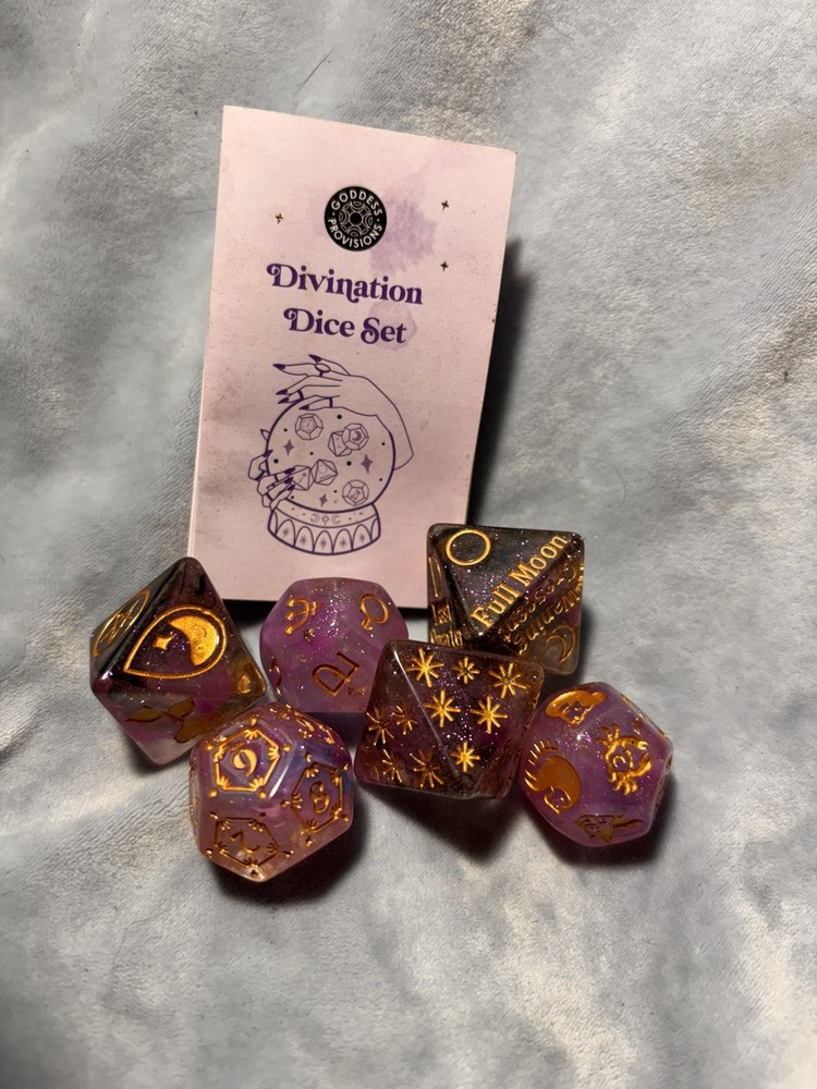 Dice Set, witchy divination tools, goddess provisions