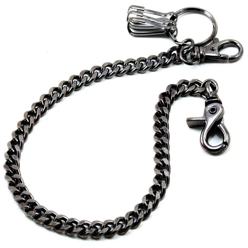 DK Basic Strong Leash Biker Trucker Key Jean Wallet Chain (16") BLACK CS146