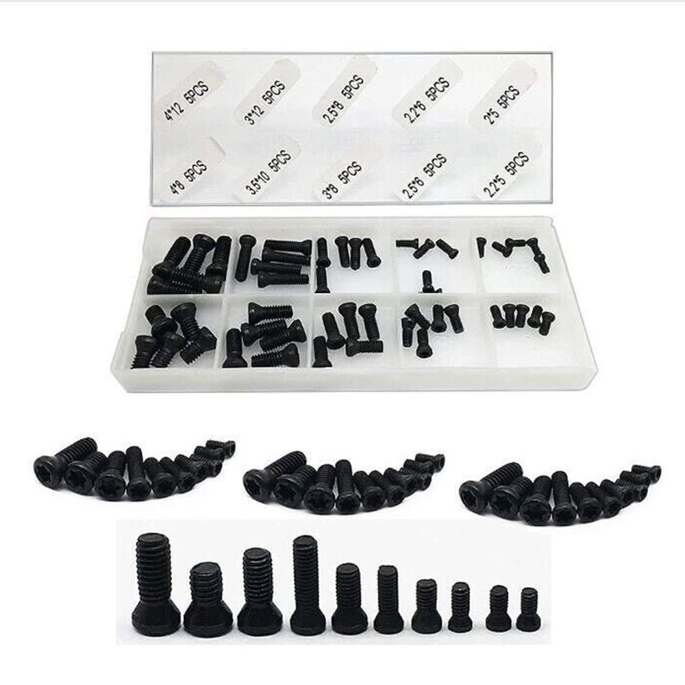 Strong 50pcs CNC Screws for Securely Fixing Carbide Inserts on Tool Holders