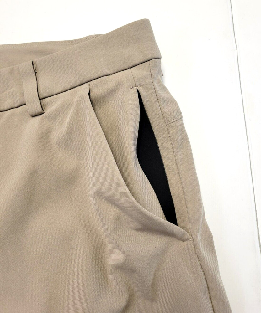 LULULEMON Commuter Pants Men's 34x33 Beige Polyester Flat Front Performance 34