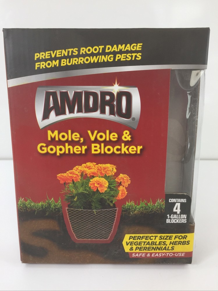 Mole, Vole & Gopher Blocker, Prevents Root Damage (Pack of 4)
