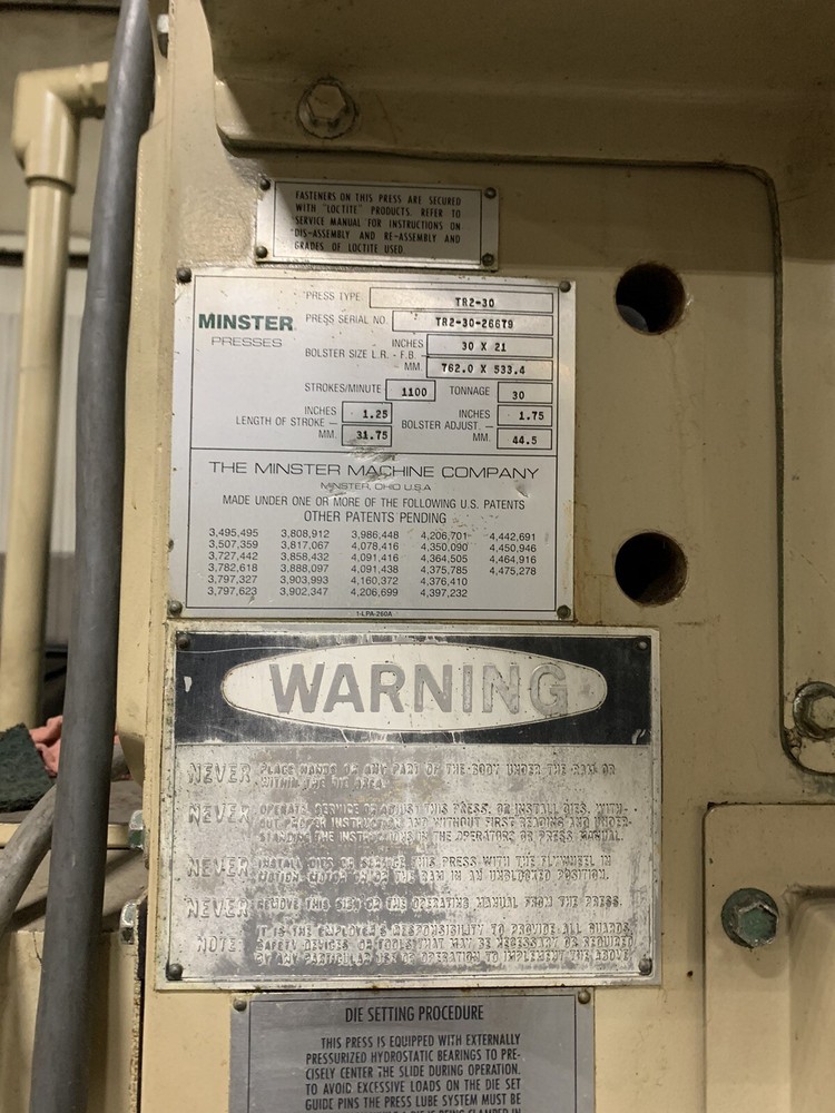 Minster Pulsar TR2-30 High Speed Press used