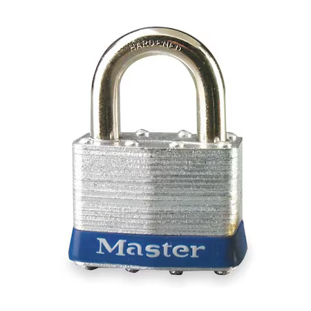 Master Lock 5Up Padlock, Keyed Alike, Standard Shackle, Rectangular Steel Body,