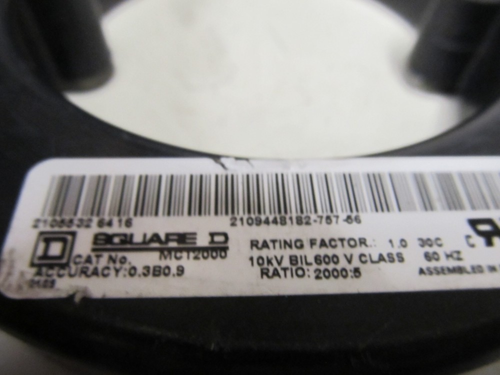 SQUARE D 2000:5 RATIO CURRENT TRANSFORMER, MCT2000