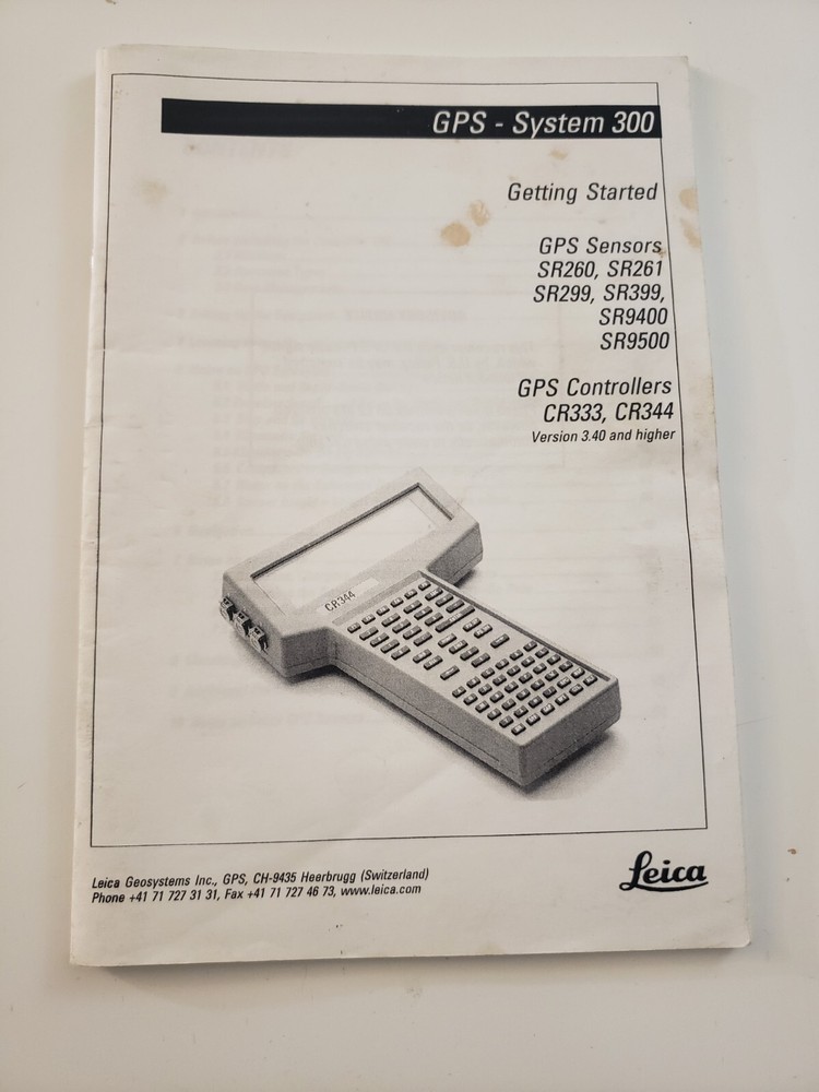 LEICA GPS SYSTEM 300 Getting Started Book in good condition.