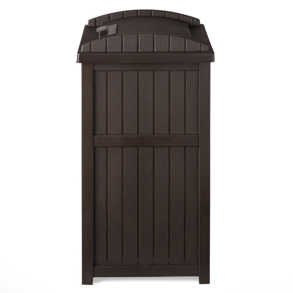 Suncast GH1732J Trashcan Hideaway Outdoor 33 Gallon Garbage Waste Bin, Java