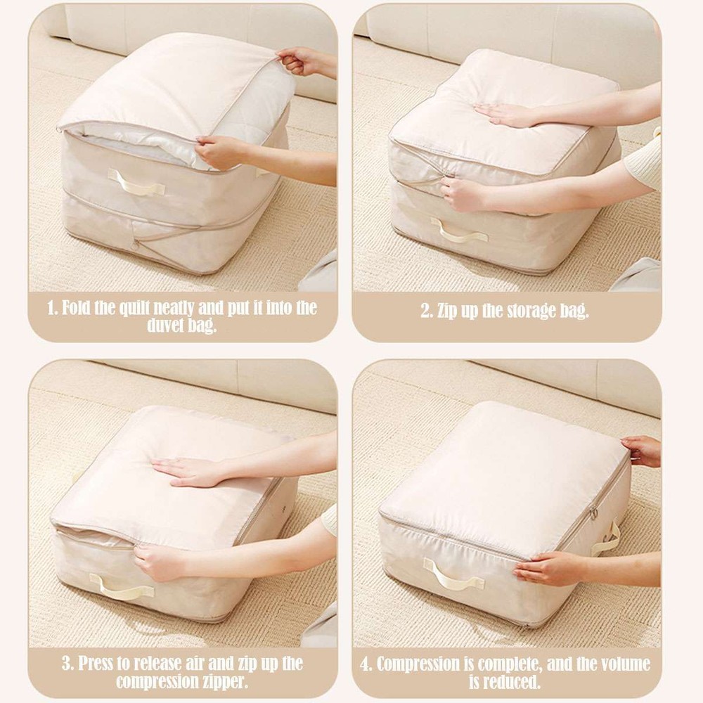 Space Saving Self Compression Organizer Waterproof Dustproof Zipper Storage Bags