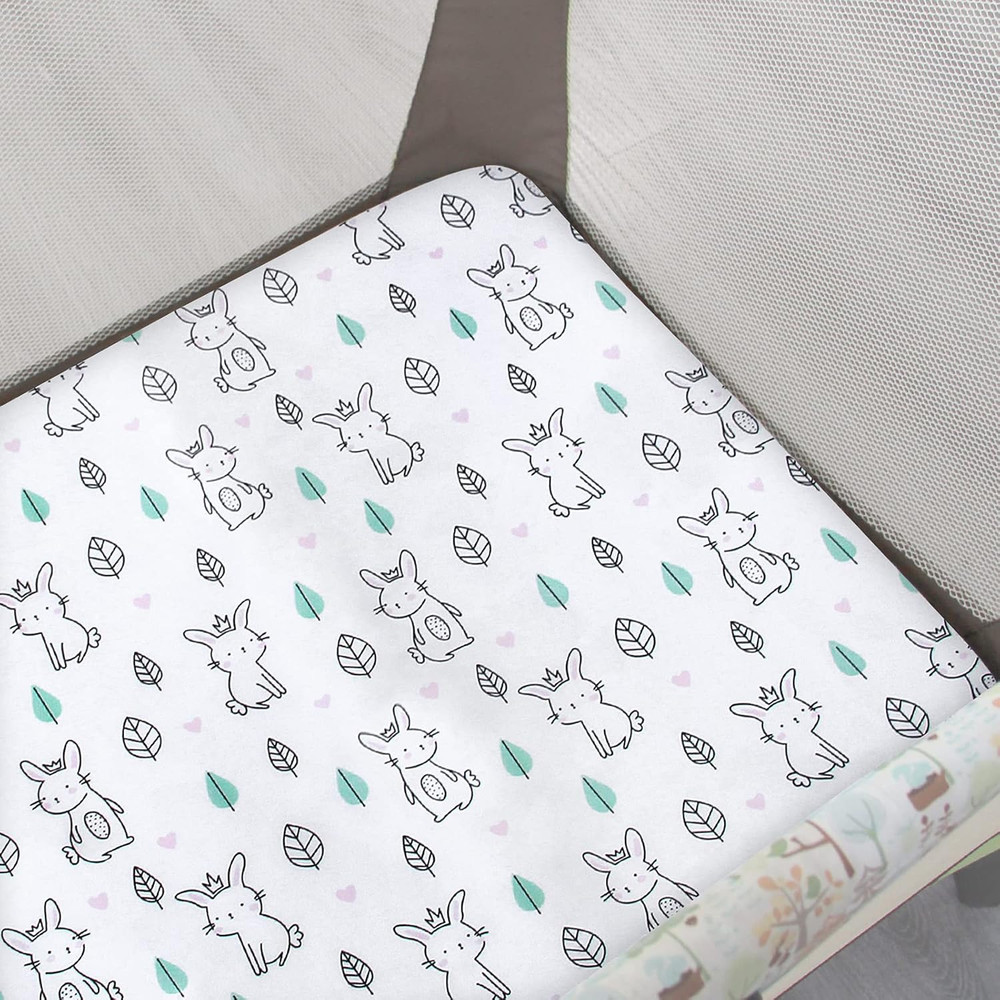 Pack and Play Sheets, 2 Pack Mini Crib Sheets, Stretchy Playard Fitted Sheet, Co