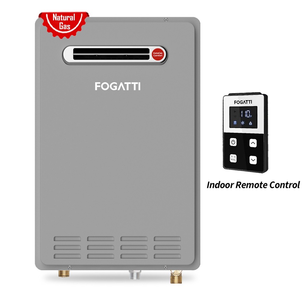 FOGATTI Tankless Water Heater Outdoor Natural Gas/Propane 5.1 GPM 120,000 BTU