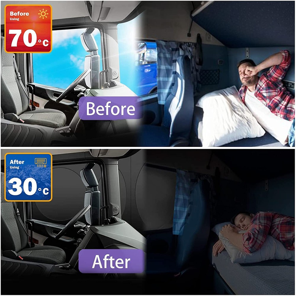 For Ford E-Transit E-250 Cargo Van Large Windshield Side Window Sun Shade Cover