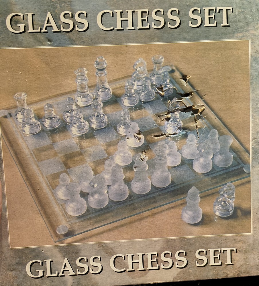 Antique Glass Chess Set