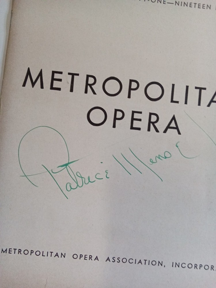 Patrice Munsel Metropolitan Opera Legend Signed Opera Program JSA