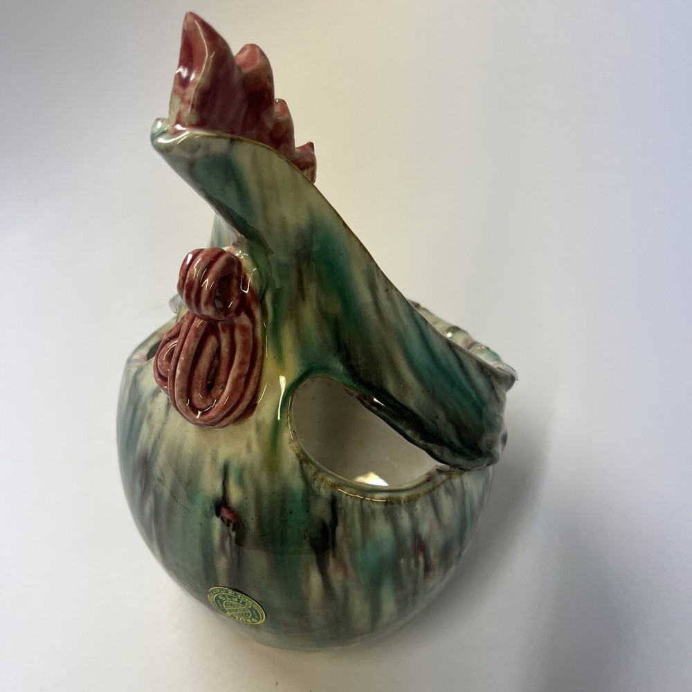 Italy Paul's Pottery Ceramic Rooster Planter