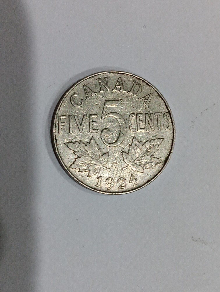 Canada 5 Cents 1924 Nickel KM#29