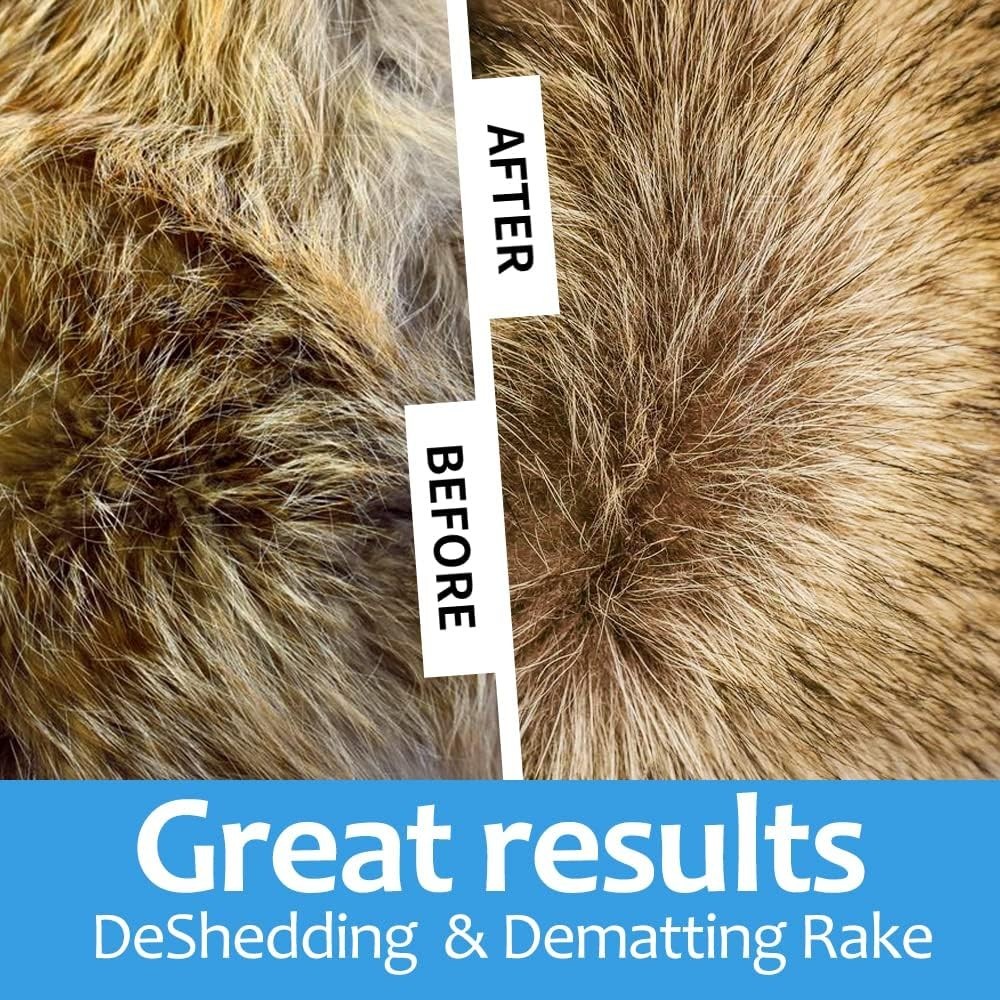 Professional-Grade Grooming Tool - Undercoat Rake & Deshedding Brush for Pets