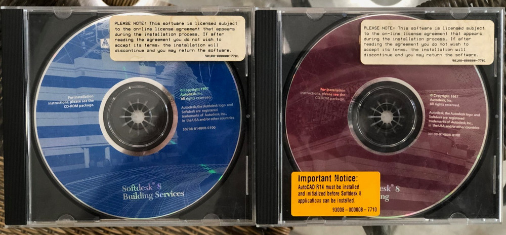Vintage Softdesk 8 AEC Solutions 2 CD-ROMs Software Windows 95 AutoDesk 1997