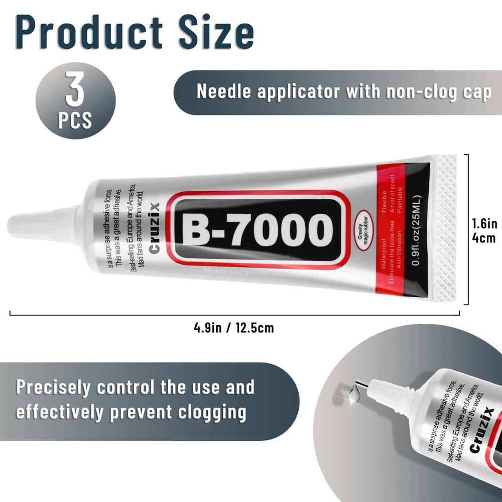 B-7000 Craft Glue for Jewelry Making, Multi-Function B-7000 Super Adhesive Gl...