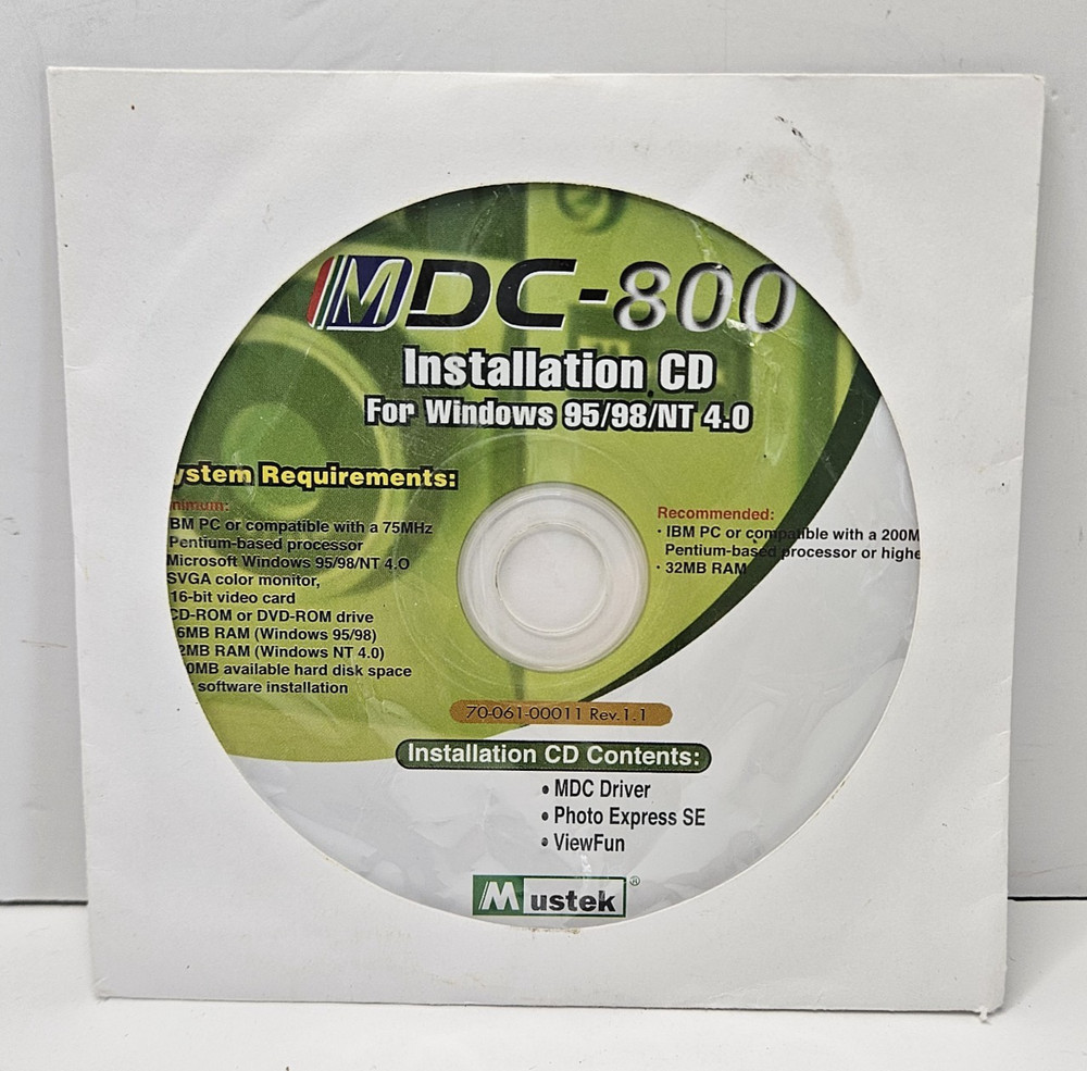 Mustek MDC-800 Installation Guide