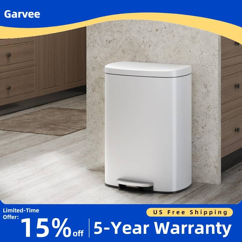 Stainless Steel Step-on Trash Can 13 Gal 50L Rustproof Kitchen Garbage Bin