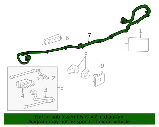 Genuine GM Front Object Alarm Sensor Wiring Harness 84758848