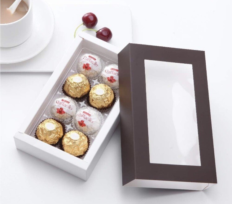 20 Truffle Box, Chocolate Box Packaging, Candy Boxes with 8-Piece Plastics Tray