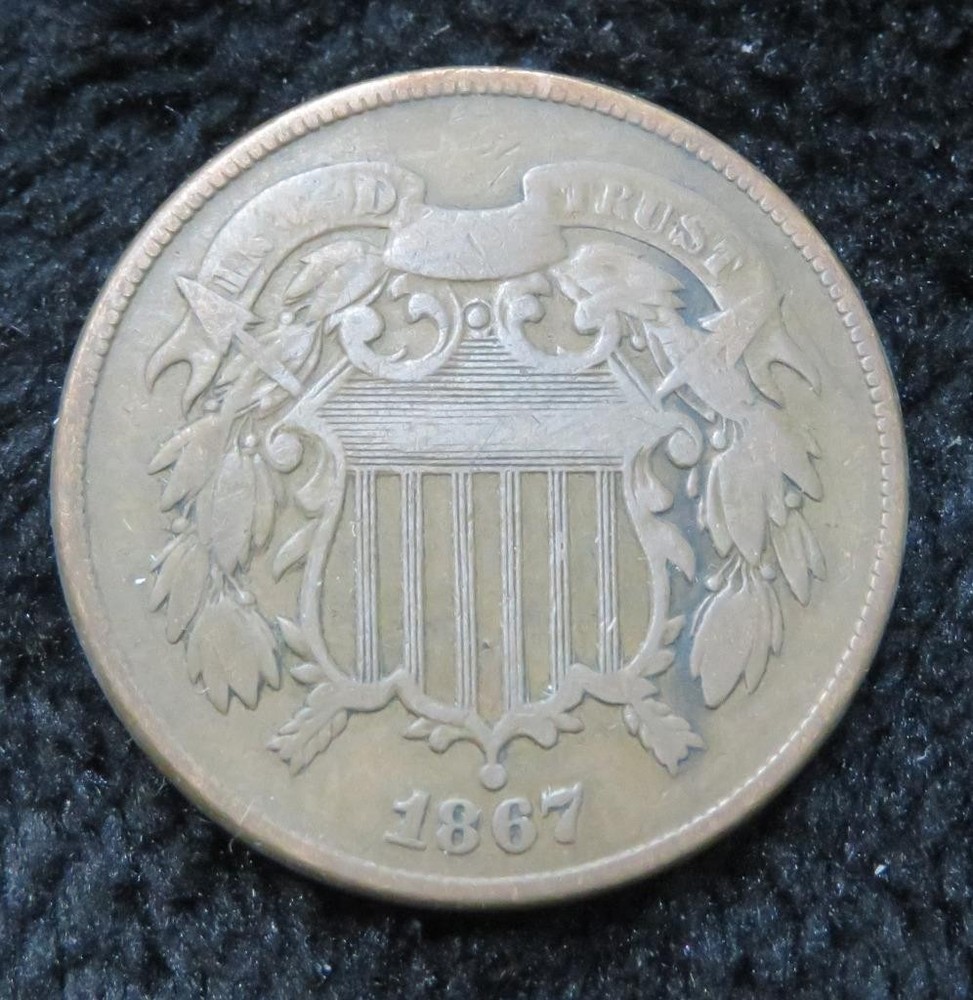 1867 Two Cent Piece * Double Die Obverse * 5702